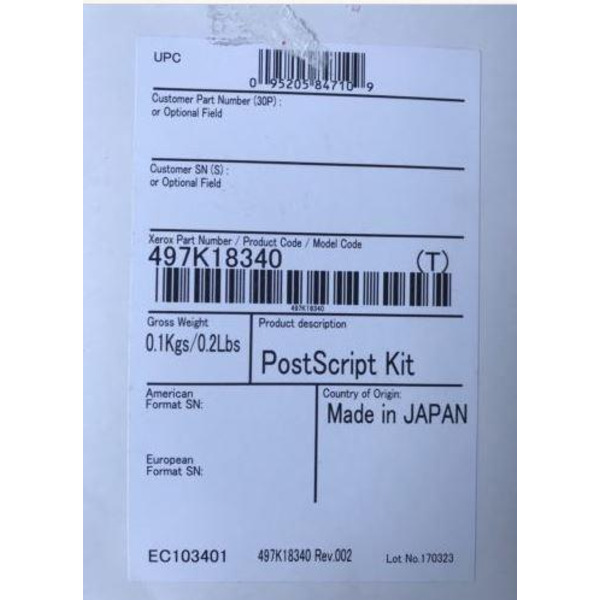 Ключ активації Postscript3 Xerox VL C7020/7025/7030