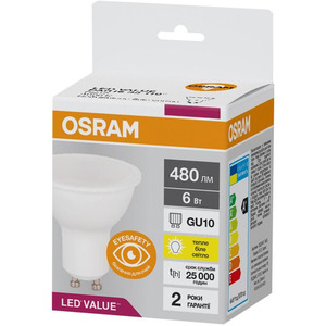 Osram Лампа светодиодная LED VALUE, PAR16, 6W