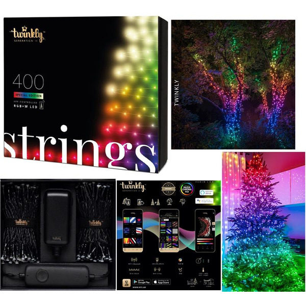 Smart LED Гірлянда Twinkly Strings RGBW 400, Gen II, IP44, довжина 32м, кабель чорний