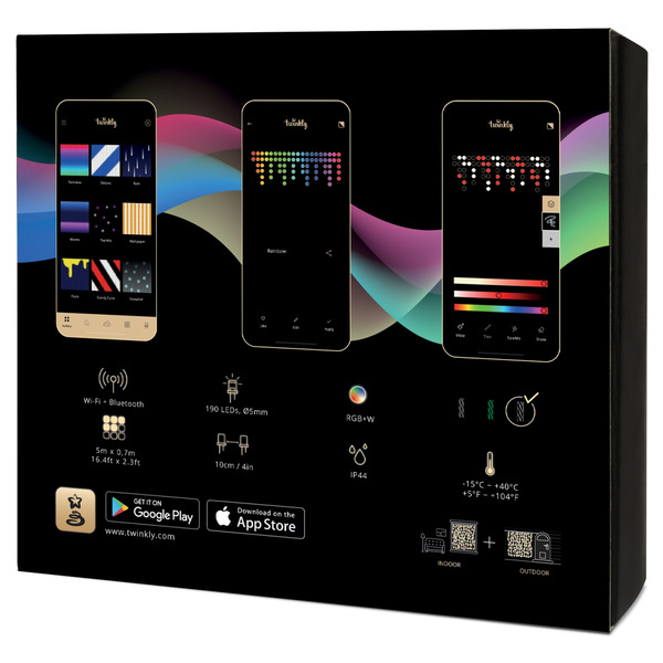 Smart LED Гірлянда Twinkly Icicle RGBW 190, Gen II, IP44, довжина 5м, кабель прозорий
