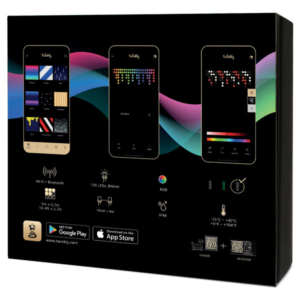 Smart LED Гірлянда Twinkly Icicle RGB 190, Gen II, IP44, довжина 5м, кабель прозорий
