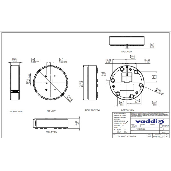 Vaddio Мікрофон настільний TableMIC білий