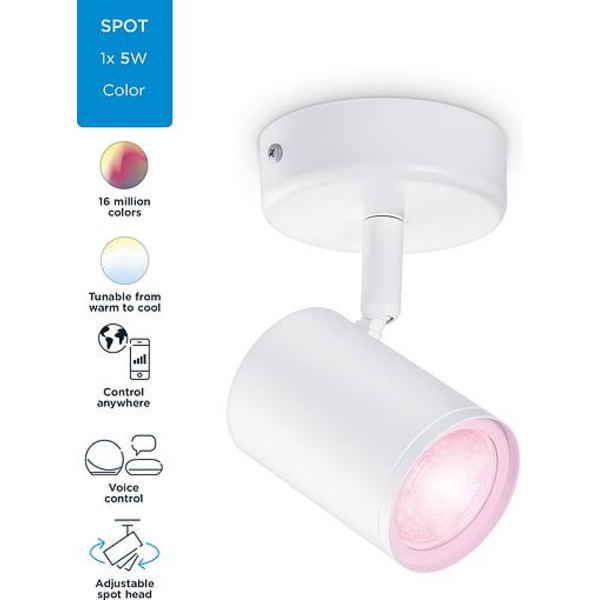 WiZ Умный накладной точечный светильник IMAGEO Spots 1х5W 2200-6500K RGB