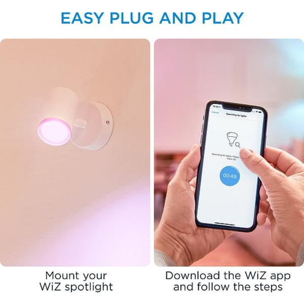 WiZ Умный накладной точечный светильник IMAGEO Spots 1х5W 2200-6500K RGB