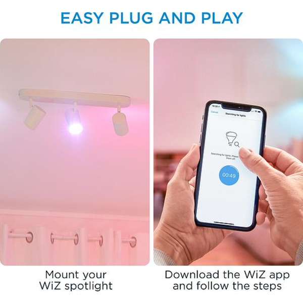 Розумний накладний точковий світильник WiZ IMAGEO Spots 3х5W 2200-6500K RGB Wi-Fi білий (929002658901)