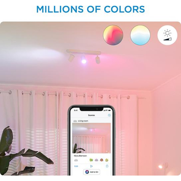 Розумний накладний точковий світильник WiZ IMAGEO Spots 3х5W 2200-6500K RGB Wi-Fi білий (929002658901)