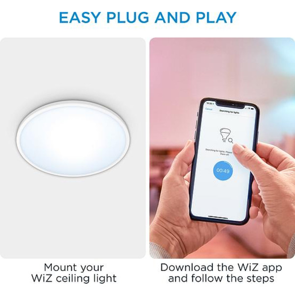 WiZ Умный потолочный светильник SuperSlim Ceiling 16W 2700-6500K Wi-Fi белый
