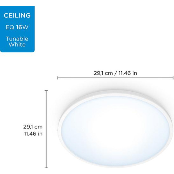 WiZ Умный потолочный светильник SuperSlim Ceiling 16W 2700-6500K Wi-Fi белый