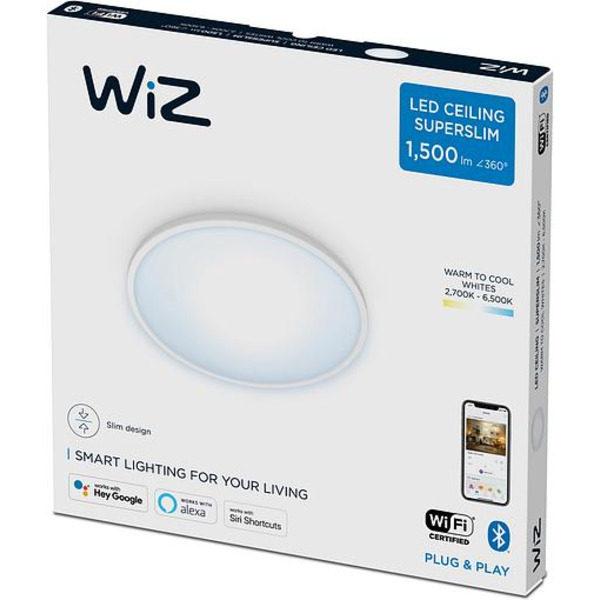 WiZ Умный потолочный светильник SuperSlim Ceiling 16W 2700-6500K Wi-Fi белый