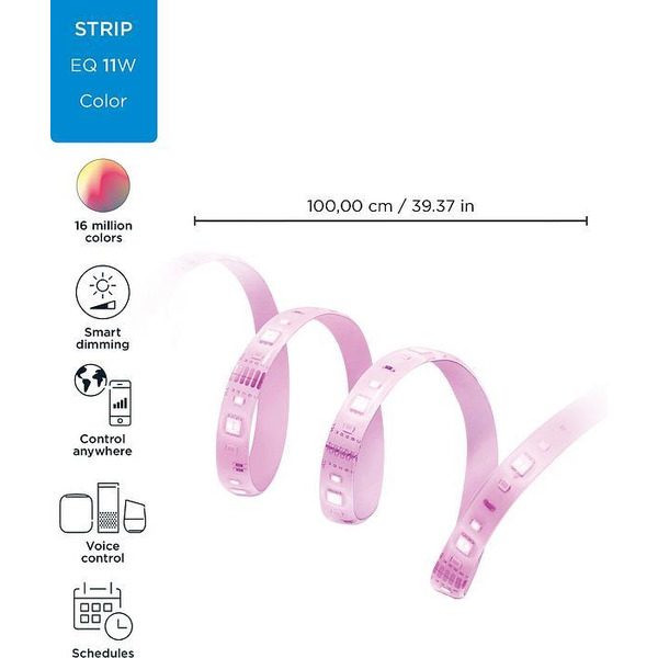 WiZ Удлинитель для ленты 929002524801  LEDStrip (800Lm) 2700-6500k RGB Wi-Fi 1 метр Wi-Fi