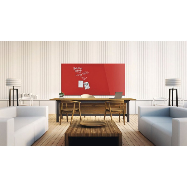 Magnetoplan Доска стеклянная магнитно-маркерная 2000x1000 красная Glassboard-Red UA