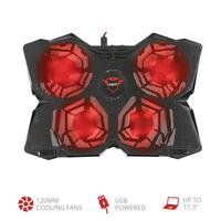 Trust Подставка для ноутбука GXT278 YOZU COOLING (17.3") RED LED Black