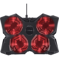 Trust Подставка для ноутбука GXT278 YOZU COOLING (17.3") RED LED Black
