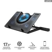 Trust Подставка для ноутбука GXT 1125 Quno (17.3") BLUE LED Black