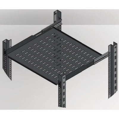 MIRSAN Полка регулируемая 19" 1U 450-540, RAL 9005