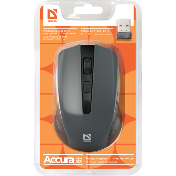 Миша Defender Accura MM-935 Wireless Grey 52936