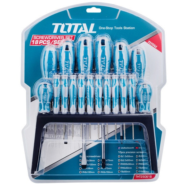 Набір TOTAL THT250618 викруток точної механіки, 18шт.