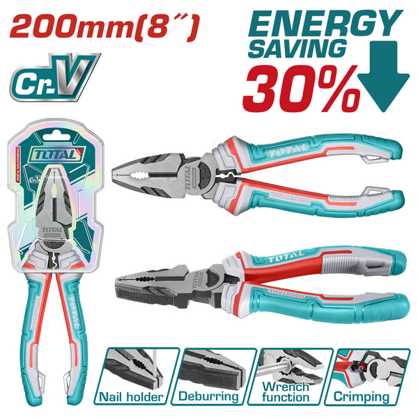 Плоскогубці посилені TOTAL THT210806S L = 200мм.