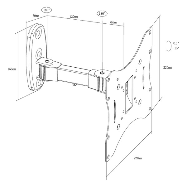 Крiплення настiнне X-DIGITAL STEEL SA225 чорний