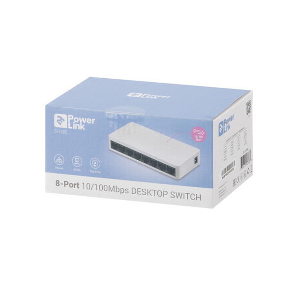 Комутатор 2E PowerLink SF108C (8xFE, некерований)
