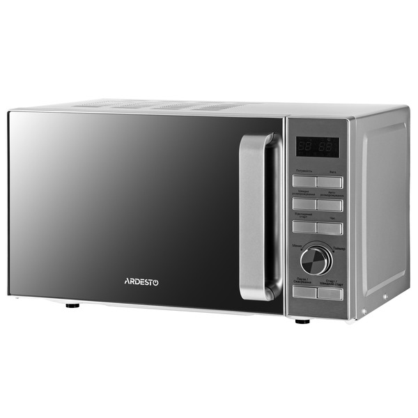 ARDESTO Микроволновая печь, 20л, электр. управл., 700Вт, дисплей, откр.ручкой, серебристый