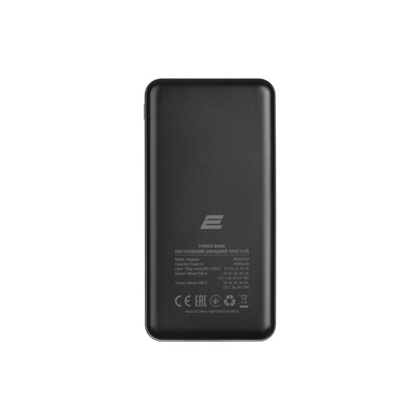 Внешний аккумулятор (Power Bank) 2E Geometry PD+QC 3.0 20000mAh Black (2E-PB2072PD-BLACK)