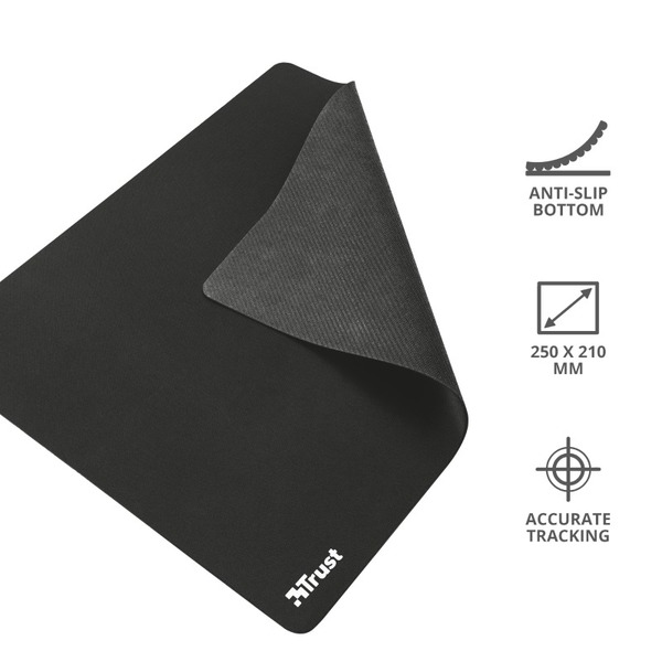 Ковер для мыши Trust Mouse Pad M Black (250*210*3 мм)