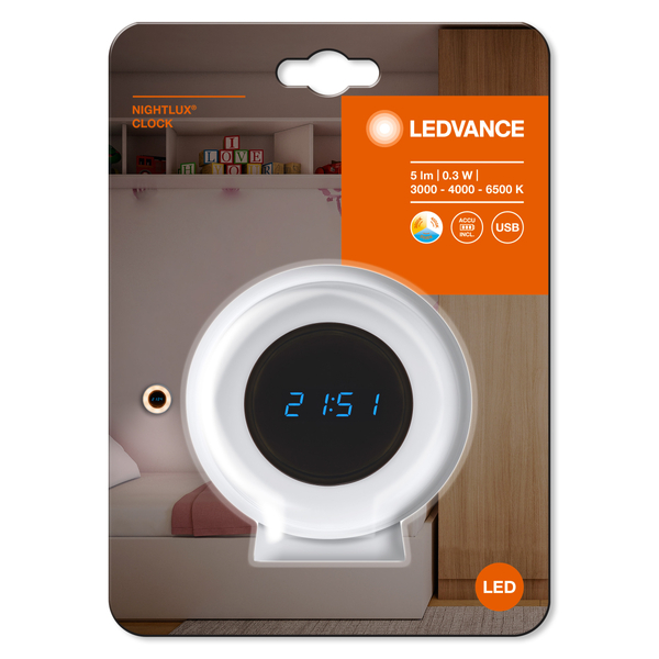 LEDVANCE Ночник NIGHTLUX CLOCK белый