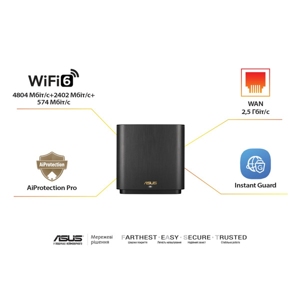 Wi-Fi Mesh система Asus ZenWiFi XT9 1pk Black (90IG0740-MO3B50)