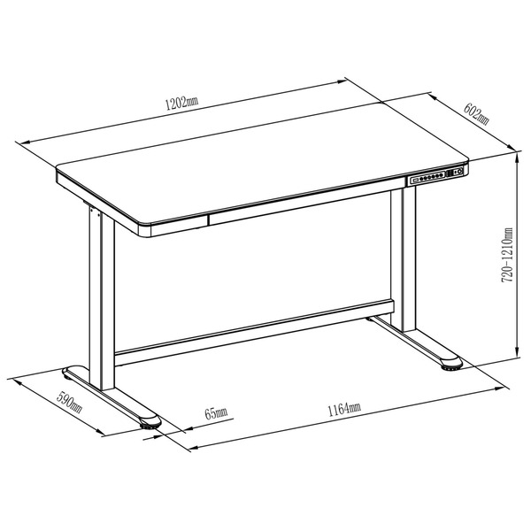 Стіл DIGITUS Electric Height Adjustable, 72-121см, 3хUSB, білий