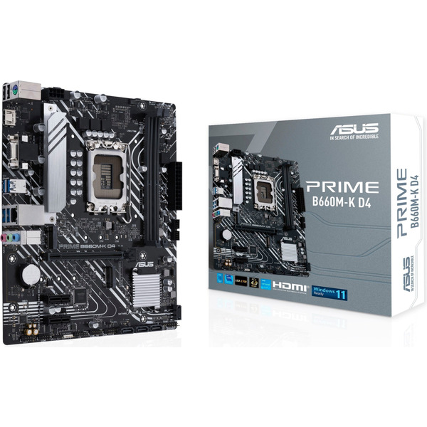 ASUS Материнcкая плата PRIME B660M-K D4 s1700 B660 2xDDR4 M.2 HDMI D-Sub mATX