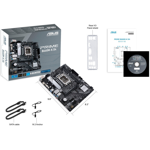 ASUS Материнcкая плата PRIME B660M-K D4 s1700 B660 2xDDR4 M.2 HDMI D-Sub mATX