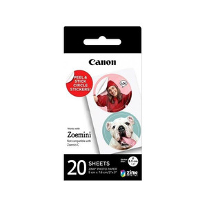 Бумага Canon ZINK™ 1.3" в виде круглых наклеек, 20 листов