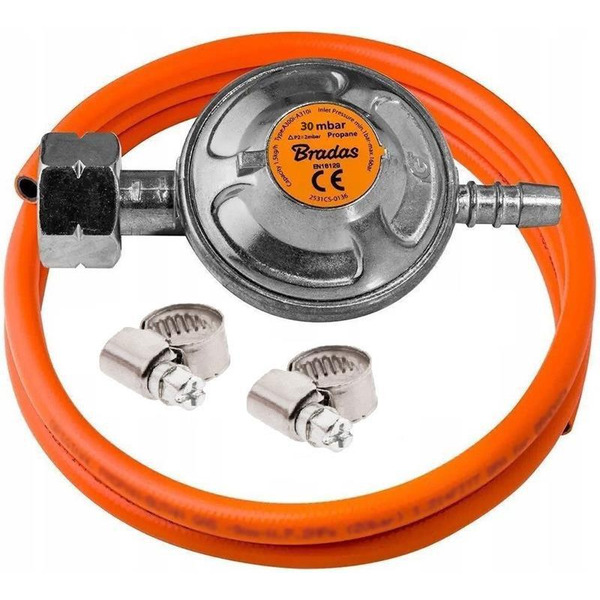 Комплект для підключення газового обладнання BRADAS CT: редуктор тип Shell W21.8x1/14 LH, шланг 2м (674012407944)