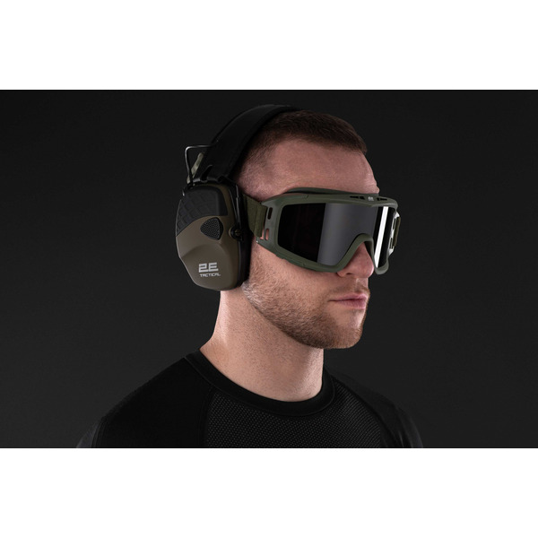 Тактичні захисні навушники 2E Pulse Pro Army Green NRR 22 dB, активні (2E-TPE026ARGN)