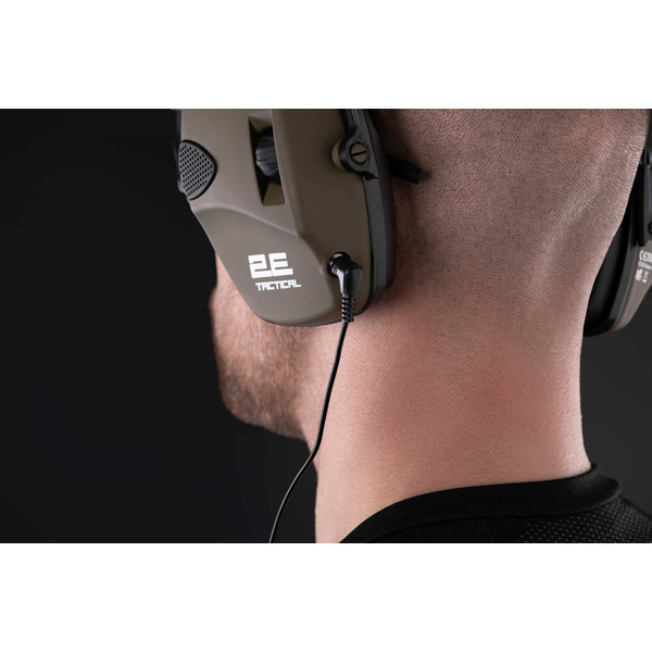 Тактичні захисні навушники 2E Pulse Pro Army Green NRR 22 dB, активні (2E-TPE026ARGN)