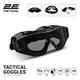 2E Tactical Маска тактическая, защитная Hawk WS Black Anti-fog, 3-х слойный уплотнитель, сумка, 3 линзы