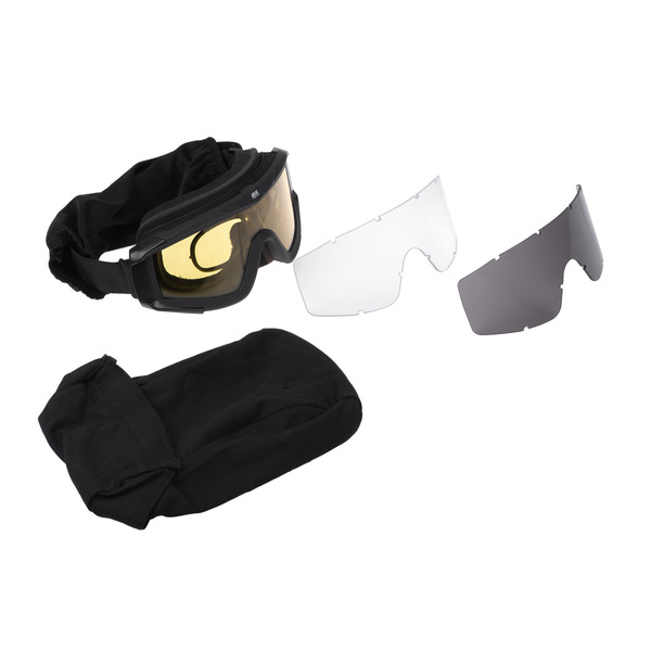 Маска тактична, захисна 2E Hawk WS Black Anti-fog, 3-х шаровий ущільнювач, сумка, 3 лінзи (2E-TGGWS-BK)