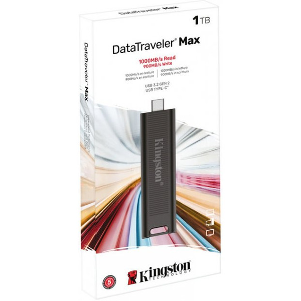USB-Флешка USB 3.2 1TB Type-C Kingston DataTraveler Max Black (DTMAX/1TB)