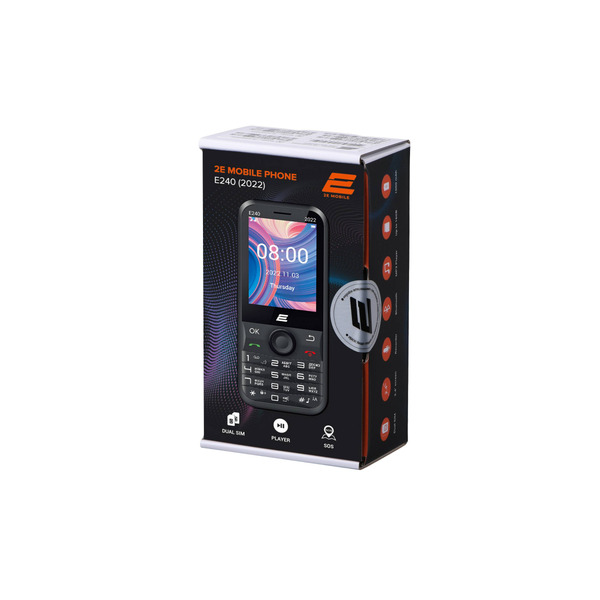 Мобiльний телефон 2E E240 2022 Dual Sim Black (688130245159)