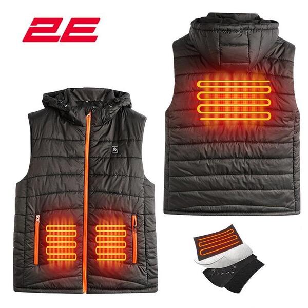 2E Tactical Жилет с подогревом Heat Power Plus Black с капюшоном размер XXL