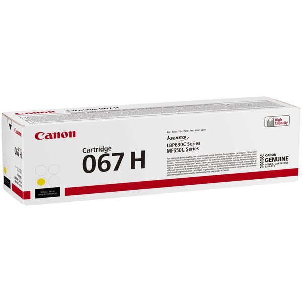 Картридж Canon 067H MF651Cw/MF655Cdw/MF657Cdw/LBP631Cw/LBP633Cdw Yellow (5103C002)