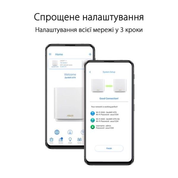Mesh-система Asus ZenWiFi XT9 1pk White 90IG0740-MO3B60