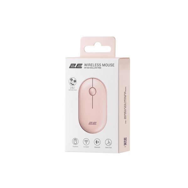 Мышь беспроводная 2E MF300 Silent Mallow Pink (2E-MF300WPN) 