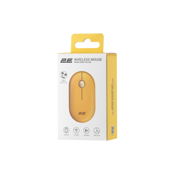 Мышь беспроводная 2E MF300 Silent WL BT Sunny yellow (2E-MF300WYW)
