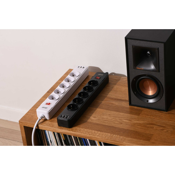 Мережевий фільтр 2E 5хSchuko, 2 м (2E-SP515M2USBBK)