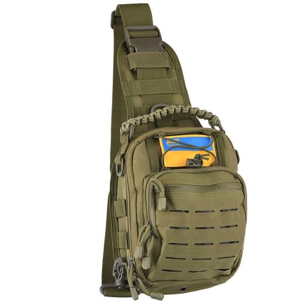 Сумка Слінг Laser Cut 2.5 л, 2Е, зелена (2E-MILSLIBAG-Y09L-OG)