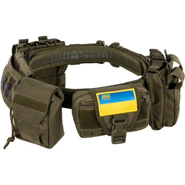 2E Tactical Тактический ремень с 5-ю подсумками, зелёный