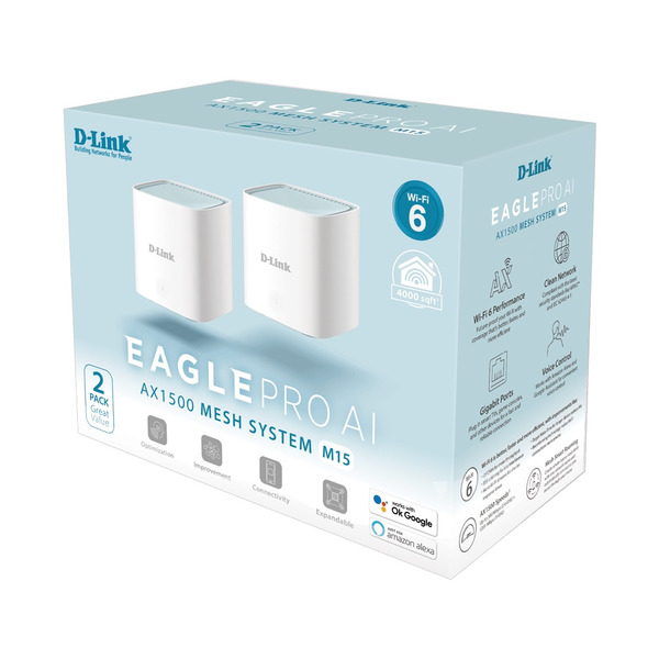 D-Link WiFi-система M15-2 EAGLE PRO AI AX1500 Mesh WiFi (2шт)