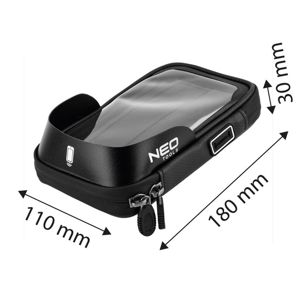 Сумка велосипедна Neo Tools із тримачем для смартфону, водонепроникна (91-001)